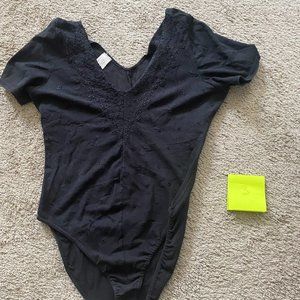 Clifford & Wills (J.Crew) Vintage Black V-Neck Bodysuit